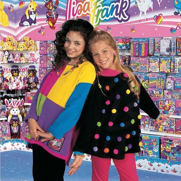 Lisa frank patch long sleeve top rainbow French terry top